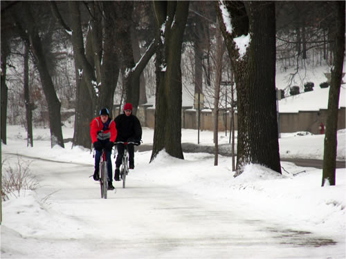 Biking On Snowy Streets
